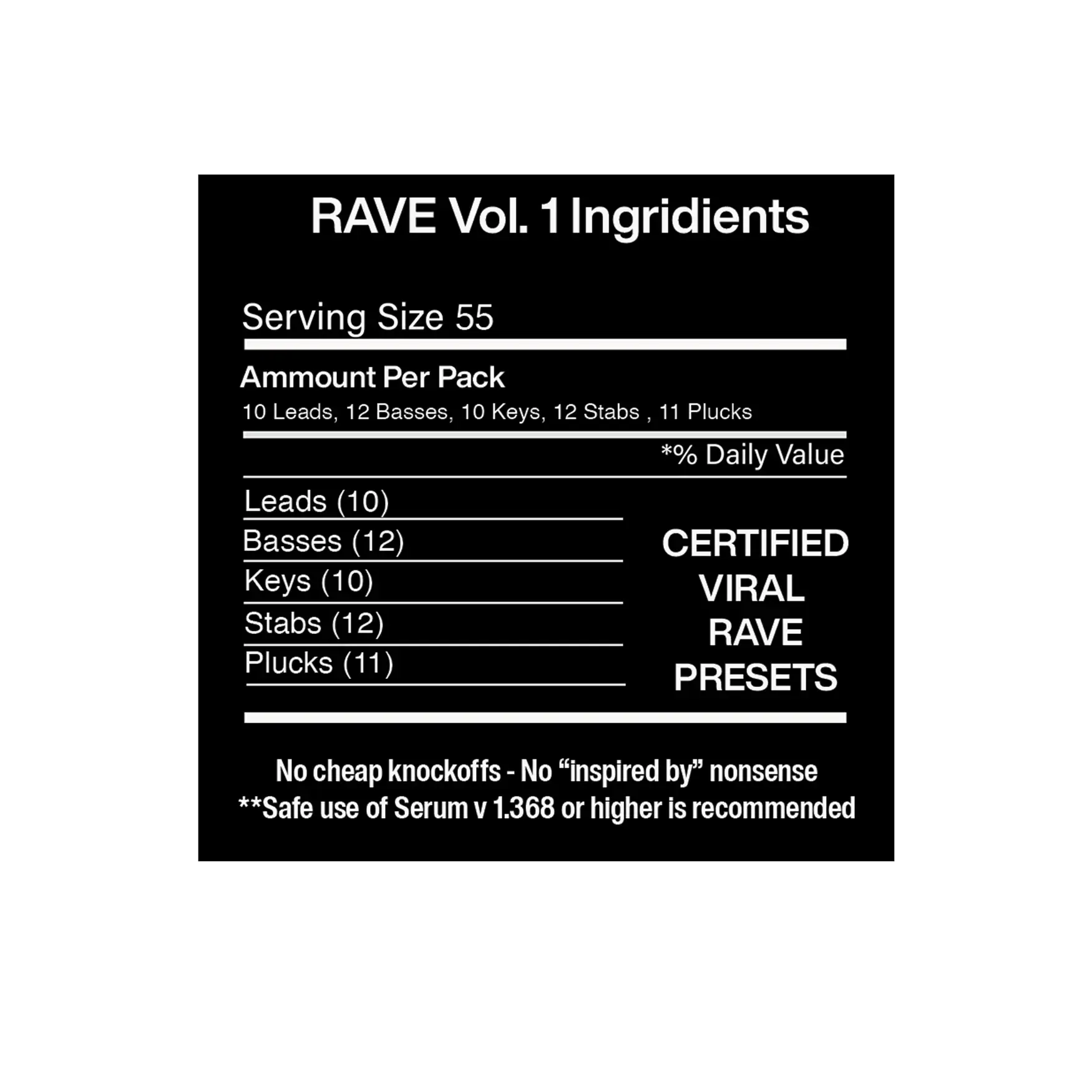 RAVE Vol. 1 Product vendor